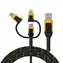 DeWalt DXMA131-1356-DWG černá / Datový kabel / USB-A (M) - USB-C (M) + Micro USB (M) + Lightning (M) / 1.8 m
