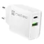 Natec Ribera bílá / Nabíječka / 1x USB-C + 1x USB-A / 20W / PD 3.0