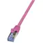 LogiLink růžová / Patch kabel / Cat6a / S/FTP / RJ-45 / AWG 26/7 / 2 m