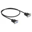 DeLock D-Sub9 nullmodem černá / Sériový kabel / RS-232 / samec-samec / 0,5 m