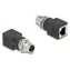 DeLock / Adaptér / M12 X-kódovaný 8pin (F) > RJ45 (F) / Cat6a / TPU