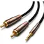 Ugreen Kabel 2x RCA (Cinch M) - Jack 3.5mm(M) 2m černá / Audio kabel / RCA - Jack 3.5mm / 2 m