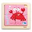 VIGA Dřevěné puzzle Krab 4 dílky / od 18 měsíců