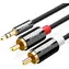 Ugreen 10591B černá / Kabel / Jack 3,5 mm (M) - 2x RCA (Cinch, M) / 5 m