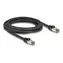 Delock 80242 černá / Síťový kabel / RJ-45 Cat.6a U/FTP / 3 m / vnitřní plášť z nerez oceli