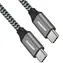 PremiumCord Kabel USB-C - USB-C černý / Kabel / 100W / Bavlněný oplet / 1 m