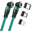 RealPower MagneticCharge 2 zelená / Magnetický nabíjecí kabel / 1 m / magnetický konektor / 6 adaptérů
