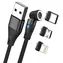 RealPower Magnetic 3A černá / Magnetický nabíjecí kabel / USB-A / 2 m / 6 adaptérů