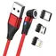 RealPower Magnetic 3A červená / Magnetický nabíjecí kabel / USB-A / 2 m / 6 adaptérů