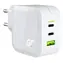 Green Cell GaN USB nabíječka 65W bílá / Nabíječka / 2x USB-C / 1x USB-A