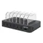 Manhattan 6-portová USB nabíjecí stanice černá / Nabíječka / 6x USB-A / 2,4 A/5 V / LED indikace