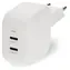 Nedis GaN 45W bílá / Síťová nabíječka / 2x USB-C PD3.0 / rychlé nabíjení