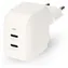 Nedis GaN 35W bílá / Síťová nabíječka / 2x USB-C PD3.0 / rychlé nabíjení