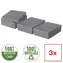 Esselte Home M šedá / Úložný box / sada 3 ks / nízký