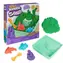 SPIN MASTER Kinetic Sand Sandbox Set 454g zelená / Pískoviště s formičkami a lopatkou / od 3 let