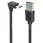 PremiumCord USB-C 90° - USB-A černá / Datový kabel / USB 3.0 / 50cm
