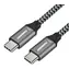 PremiumCord USB-C - USB-C černá / Datový kabel / USB 3.2 Gen 1 / 5 Gbit/s / bavlněný oplet / 0,5 m