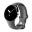 Google Pixel Watch LTE 41mm stříbrná, antracitový řemínek / Chytré hodinky / 1.2" AMOLED / 5ATM / LTE