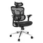 Equip Ergonomická kancelářská židle černá / Kancelářská židle / síťový sedák / opěrka hlavy / nosnost 150 kg