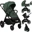 LIONELO Kočárek kombinovaný Layla 3v1 Green Forest / hliníkový rám / autosedačka 0-13 kg / UV50+ stříška