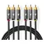 Nedis Kompozitní video kabel antracit / Video kabel / 3x RCA - 3x RCA / pozlacené konektory / 480p / 2 m