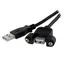 StarTech USB-A - USB-A kabel s montáží na panel černá / Kabel / USB 2.0 / 0,3 m