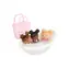 LULLABABY Panenky plyšové do vany v košíku Pink / 3 ks / Výška 24 cm / od 2 let