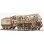 Ugears 3D dřevěné mechanické puzzle Parní lokomotiva 4-6-0 s tendrem / od 14 let / 443 dílků / Obtížnost: vysoká
