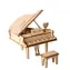 RoboTime dřevěné 3D puzzle Velké piano / od 8 let / 74 dílků / Obtížnost: nízká