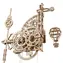 Ugears 3D dřevěné mechanické puzzle Nástěnné hodiny Aero / od 14 let / 320 dílků / Obtížnost: vysoká