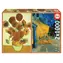 EDUCA Puzzle Slunečnice + Terasa kavárny v noci / 2x1000 dílků / od 14 let