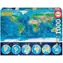 EDUCA Svítící puzzle Mapa světa 1000 dílků