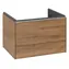 Villeroy & Boch Subway 3.0 - Umyvadlová skříňka s LED osvětlením, 62x43x48 cm, 1 zásuvka, Oak Kansas/lesklý hliník