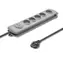 Qoltec Přepěťová ochrana Quick Switch (5 zásuvek) šedá / vypínač / 1.8m