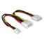 Delock Napájecí kabel Molex 4pin (M) - Molex 4 pin (F) + 4 pin Floppy 0.2m