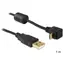 DeLock kabel USB 2.0 A samec <-> USB micro B samec pravoúhlý 1 m