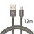 SWISSTEN TEXTILE datový kabel USB - microUSB 1.2m šedá