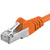 PremiumCord SFTP CAT6A 0.25m oranžová / Patch kabel / RJ45-RJ45