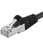 PremiumCord SFTP CAT6A 0.5m černá / Patch kabel / RJ45-RJ45