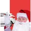 ThumbsUp! Ride With Santa / odnímatelná samolepka na okno automobilu