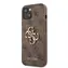 GUESS PU 4G Metal Logo Zadní Kryt pro Apple iPhone 13 hnědá