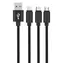 Setty GSM043225 3v1 USB 2.0 (M) - USB-C/MicroUSB/Lighting (M) černá / datový kabel / 1m