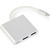 Gembird A-CM-HDMIF-02-SV stříbrná / 1x USB-C (F) / 1x HDMI (F) / 1x USB-A (F) / 1x USB-C (M)