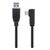 MicroConnect kabel USB-C 90° úhel (M) - USB3.0 A (M) 0.5m černá / 5000Mbit/s