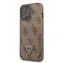 GUESS 4G Saffiano Double Card Zadní Kryt pro Apple iPhone 13 Pro hnědá
