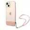 GUESS PC & TPU Camera Outline Translucent Zadní Kryt s Poutkem pro Apple iPhone 14 Plus růžová
