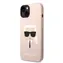 Karl Lagerfeld MagSafe Kompatibilní Kryt Liquid Silicone Karl Head pro Apple iPhone 14 Plus růžová / doprodej