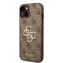 GUESS PU 4G Metal Logo Zadní Kryt pro Apple iPhone 14 hnědá