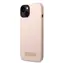 GUESS Silicone Metal Logo MagSafe Kompatibilní Zadní Kryt pro Apple iPhone 14 růžová