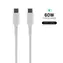 FIXED Liquid silicone Nabíjecí a datový kabel s konektory USB-C/USB-C a podporou PD 1.2m bílá / USB 2.0 / 60W